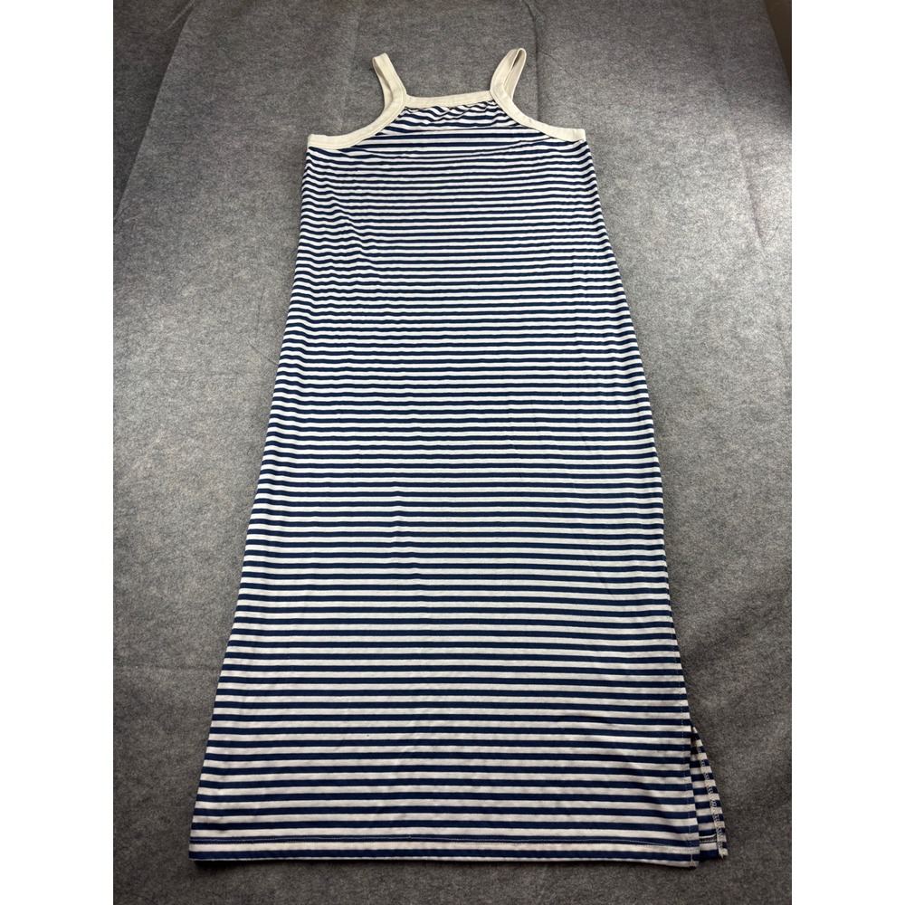 T.la Anthropologie Striped Tank Maxi Dress Navy Nautical Boho Minimalist Women S